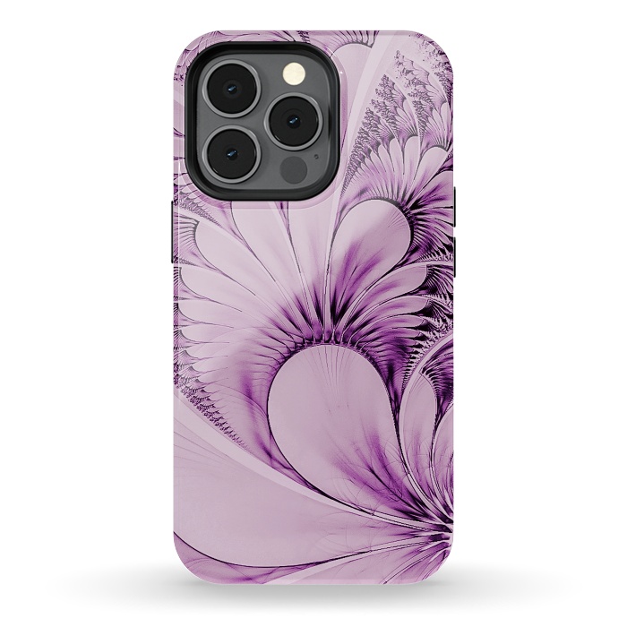 iPhone 13 pro StrongFit Pink Fractal Flowers by Andrea Haase
