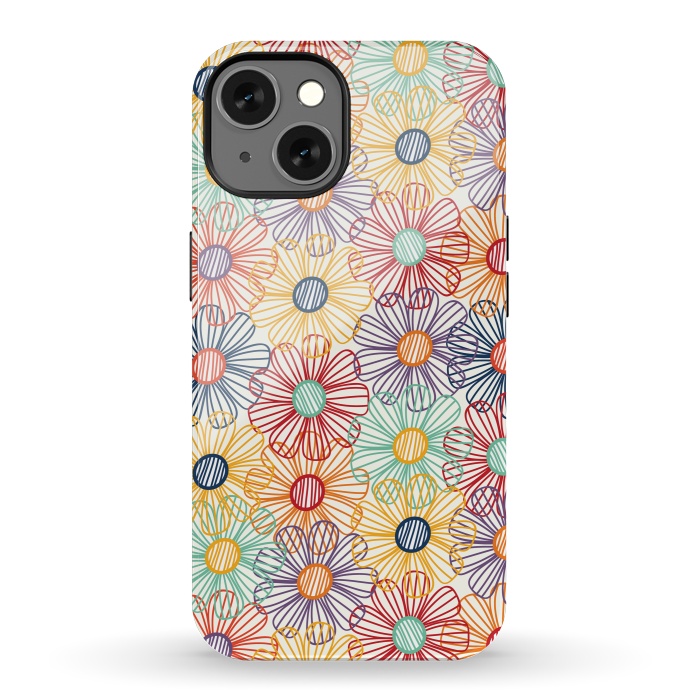 iPhone 13 StrongFit RAINBOW FLORAL by TracyLucy Designs