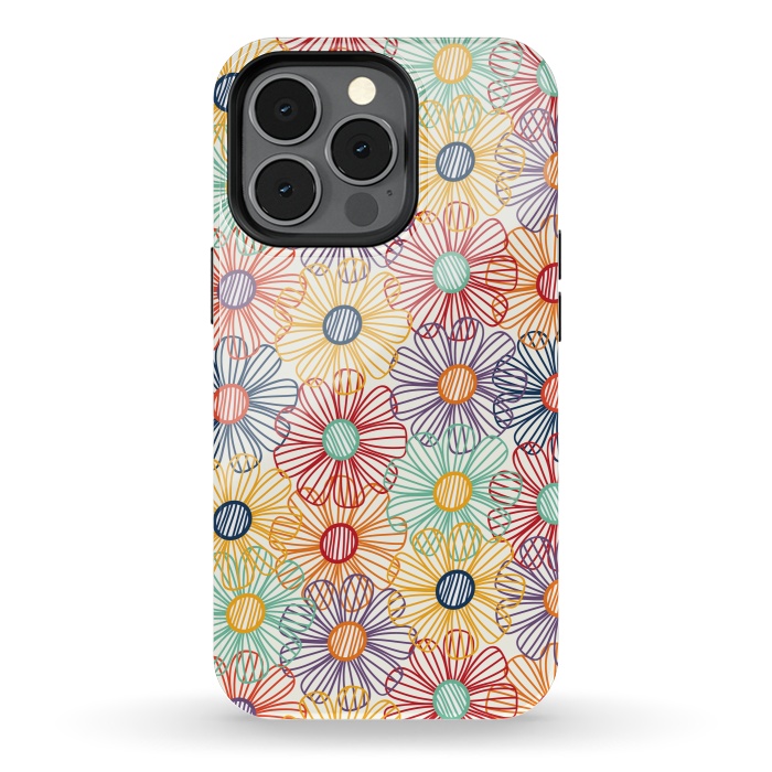 iPhone 13 pro StrongFit RAINBOW FLORAL by TracyLucy Designs