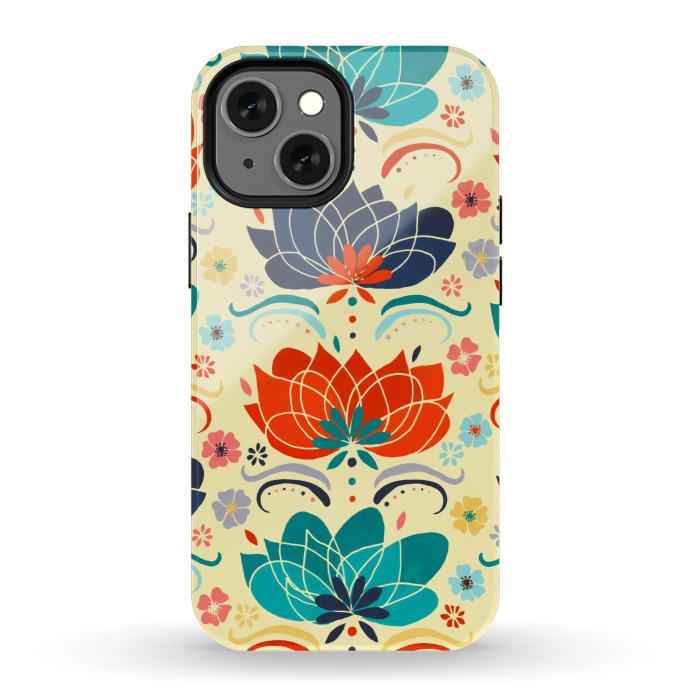 iPhone 13 mini StrongFit 1960s Hippie Floral  by Tigatiga