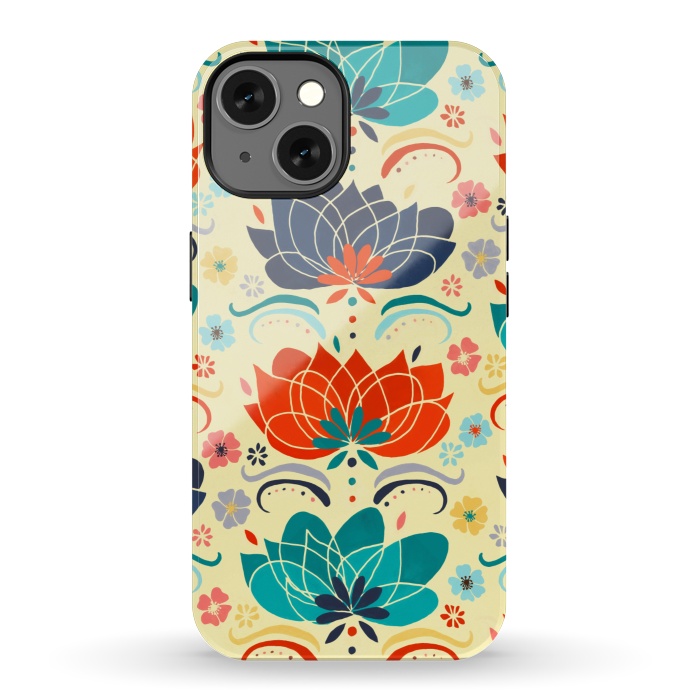 iPhone 13 StrongFit 1960s Hippie Floral  by Tigatiga