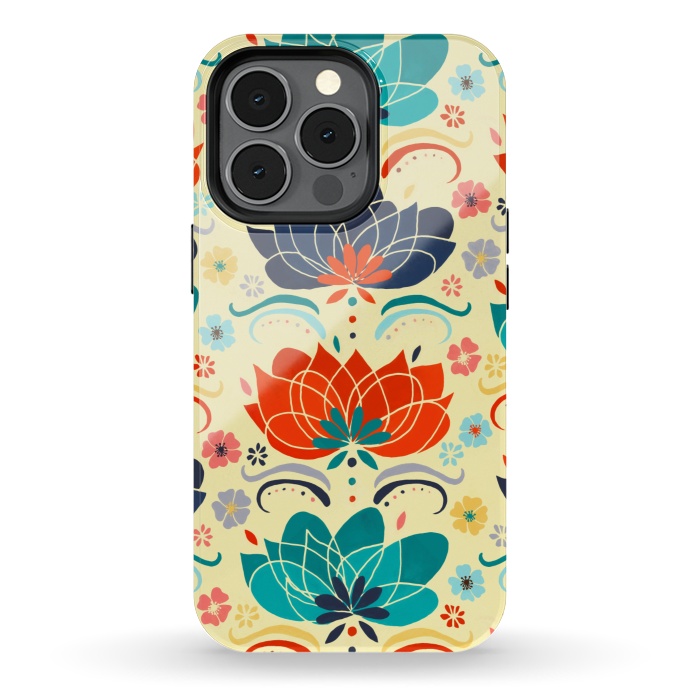 iPhone 13 pro StrongFit 1960s Hippie Floral  by Tigatiga