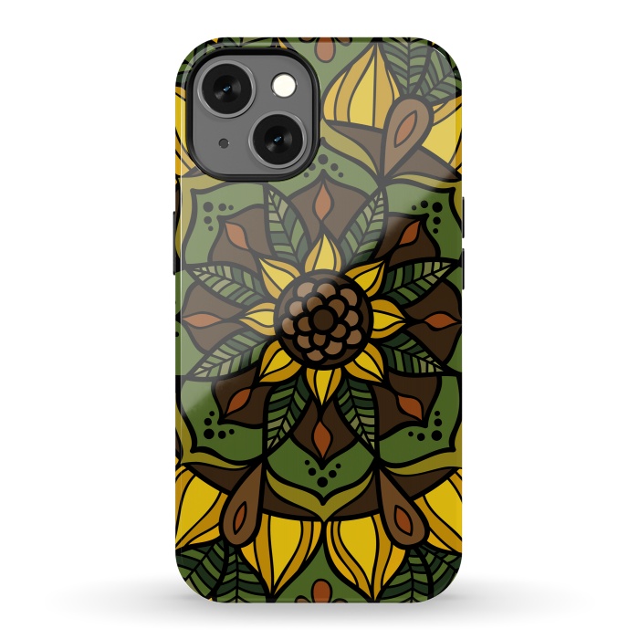 iPhone 13 StrongFit Sunflower Mandala by Majoih