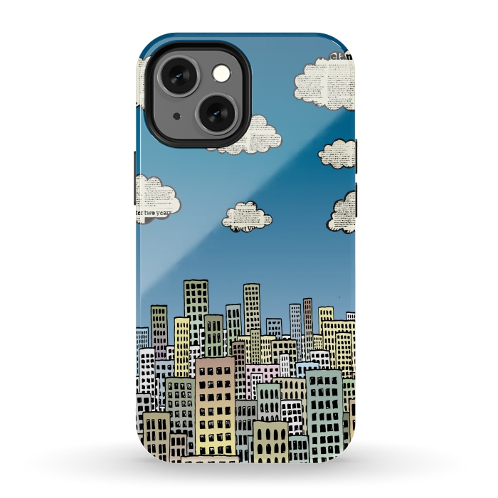 iPhone 13 mini StrongFit The city of paper clouds by Mangulica
