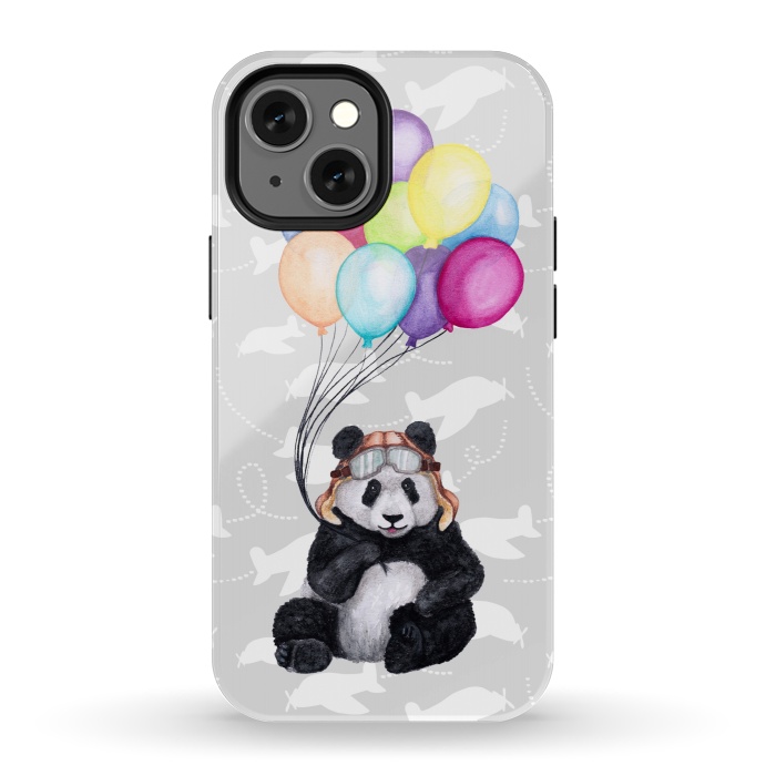 iPhone 13 mini StrongFit Aviator Panda by gingerlique