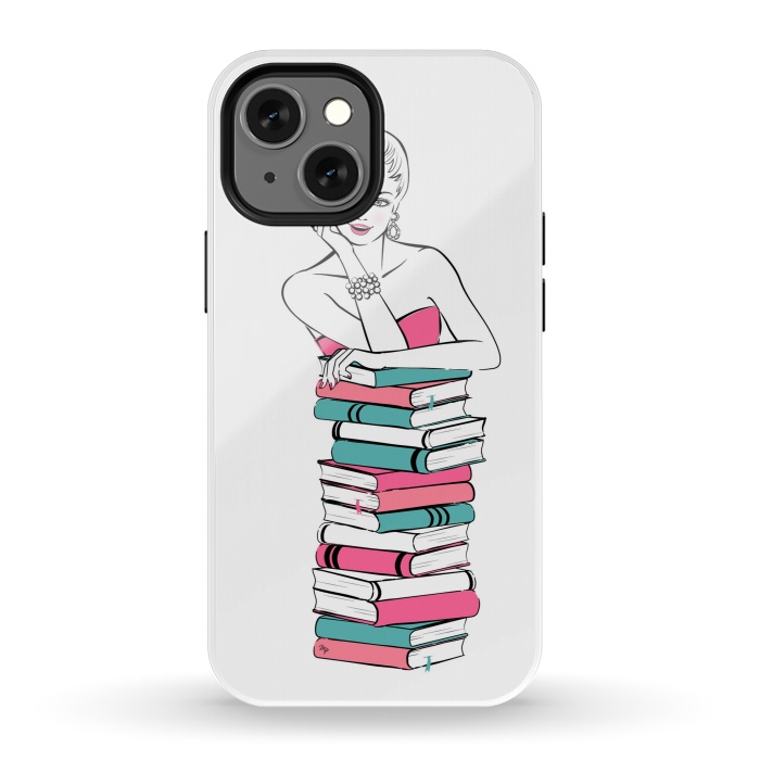 iPhone 13 mini StrongFit Lady Bookworm by Martina