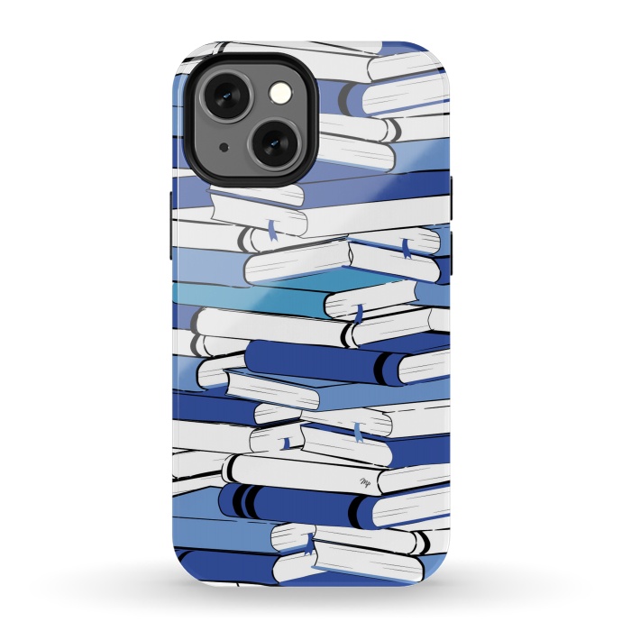 iPhone 13 mini StrongFit Blue Books by Martina