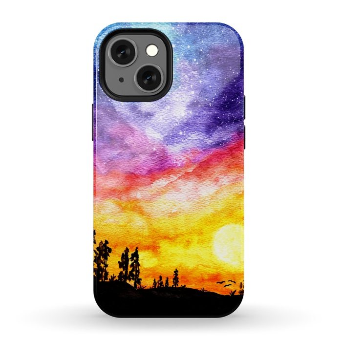 iPhone 13 mini StrongFit Galaxy Sunset Dream  by Tigatiga