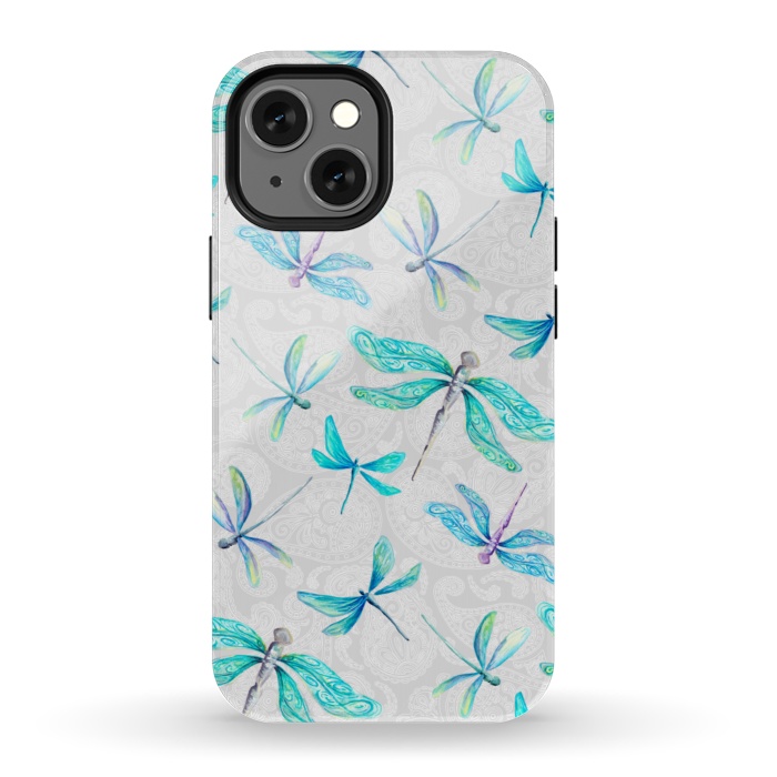 iPhone 13 mini StrongFit Dragonfly Paisley by gingerlique