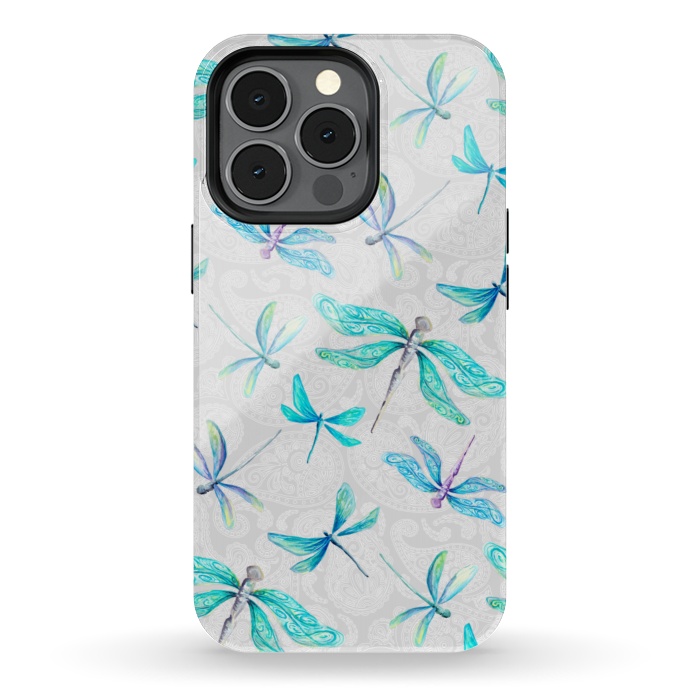 iPhone 13 pro StrongFit Dragonfly Paisley by gingerlique