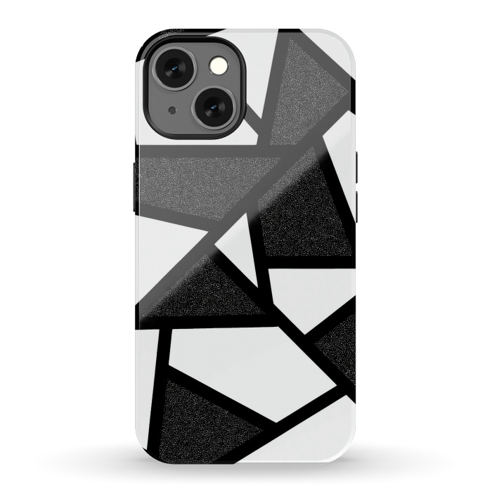 iPhone 13 StrongFit White and black geometric by Jms