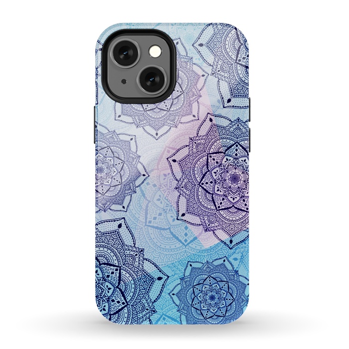 iPhone 13 mini StrongFit Blue purple mandalas by Jms