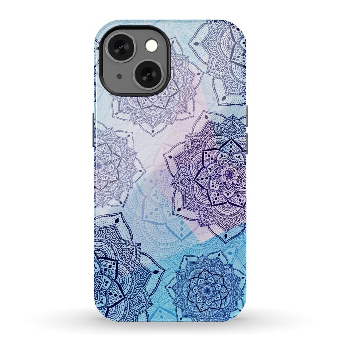 iPhone 13 StrongFit Blue purple mandalas by Jms