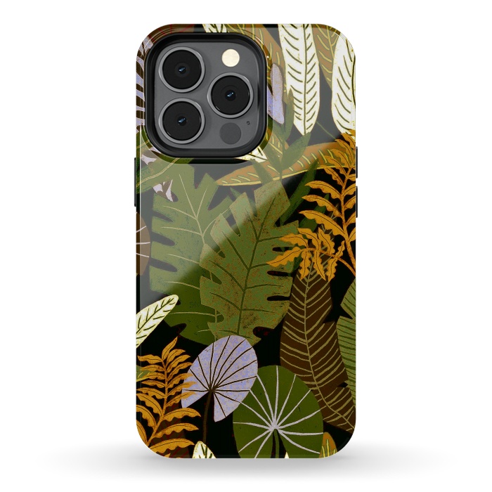 iPhone 13 pro StrongFit Green Aloha Tropical Jungle by  Utart