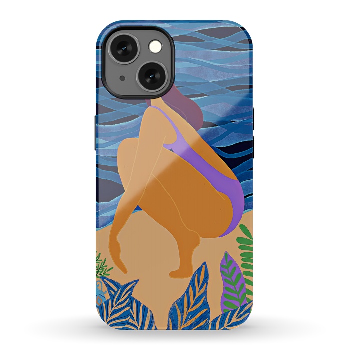 iPhone 13 StrongFit Eve - Girl on Tropical Jungle Beach by  Utart