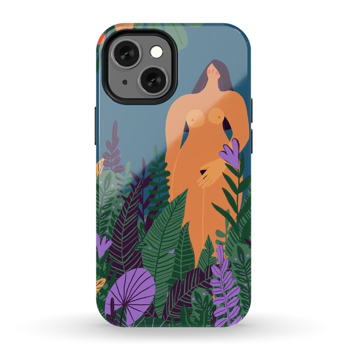 iPhone 13 mini StrongFit Eve - Nude Woman in Tropical Jungle by  Utart