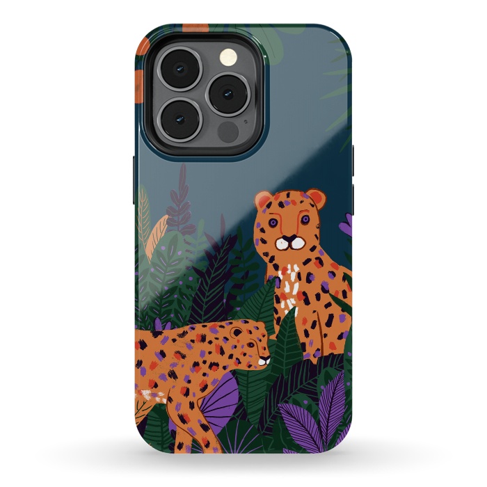 iPhone 13 pro StrongFit Two Cheetahs in Tropical Jungle by  Utart