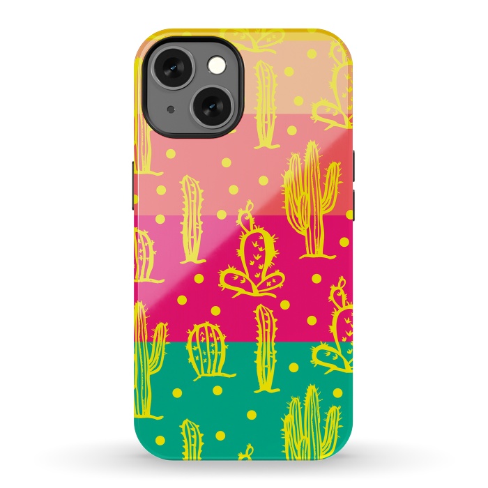 iPhone 13 StrongFit Cactus in Luminous Tones by Rossy Villarreal