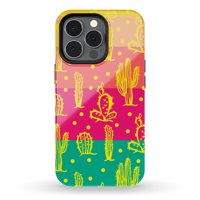 iPhone 13 pro StrongFit Cactus in Luminous Tones by Rossy Villarreal