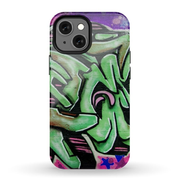 iPhone 13 mini StrongFit Green Graffiti by Andrea Haase