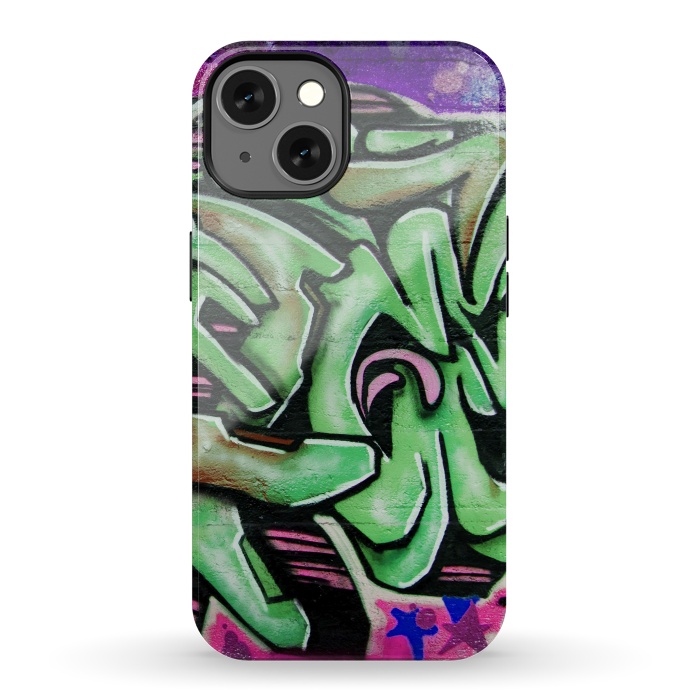 iPhone 13 StrongFit Green Graffiti by Andrea Haase