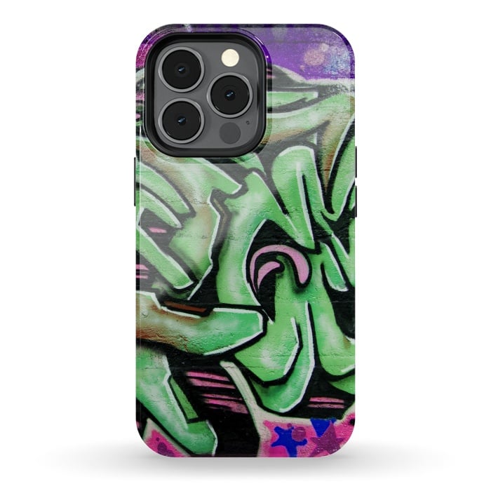 iPhone 13 pro StrongFit Green Graffiti by Andrea Haase