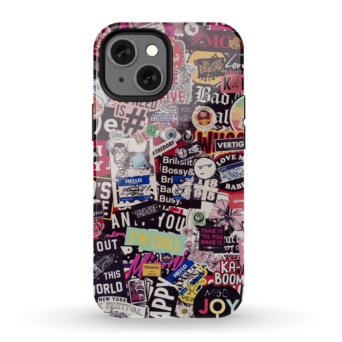 iPhone 13 mini StrongFit Colorful Sticker Wall by Andrea Haase