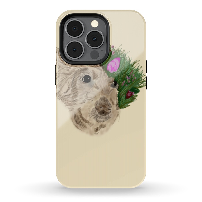 iPhone 13 pro StrongFit Flowers with dog by Merveilleux Clement