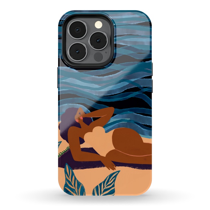 iPhone 13 pro StrongFit Eve at the Beach - Tanning Girl  by  Utart