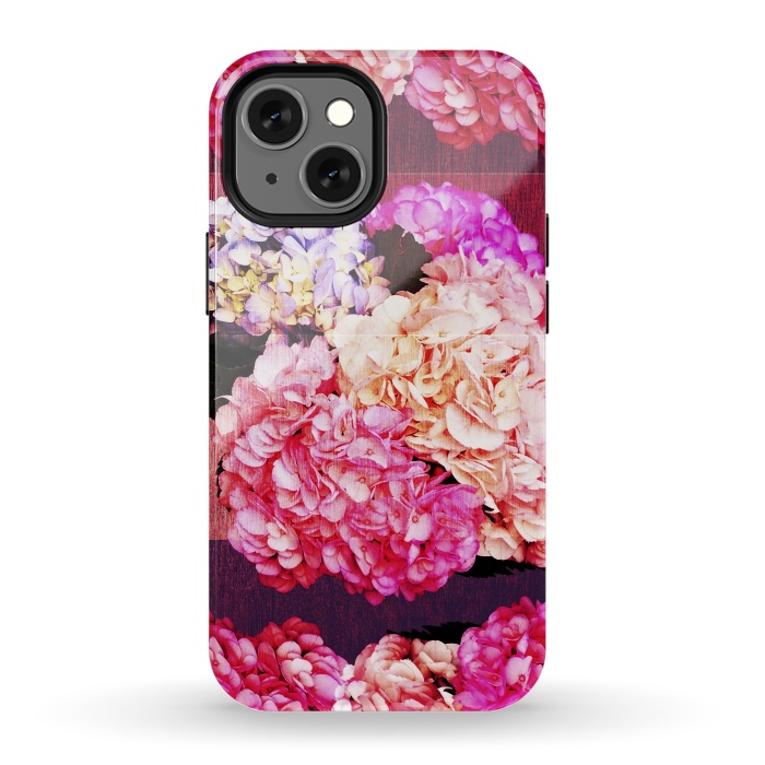 iPhone 13 mini StrongFit Hortencias Rosas y Azules by Rossy Villarreal