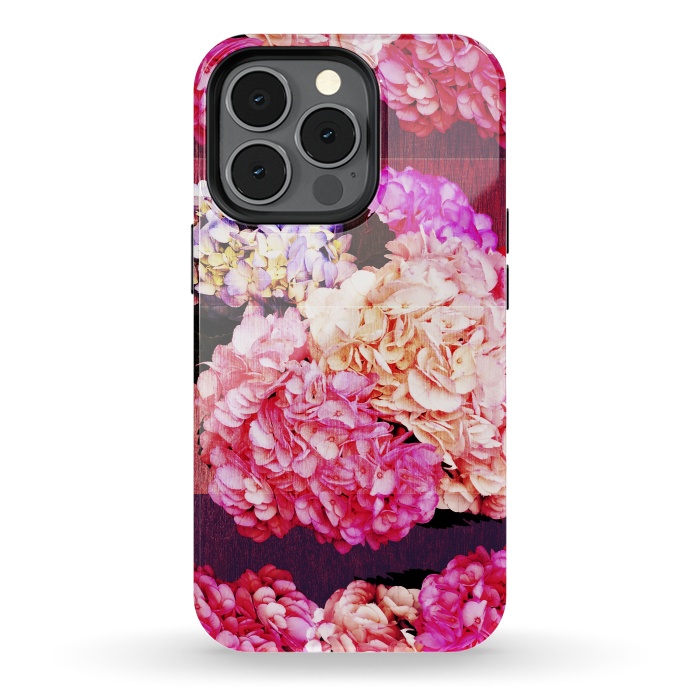 iPhone 13 pro StrongFit Hortencias Rosas y Azules by Rossy Villarreal