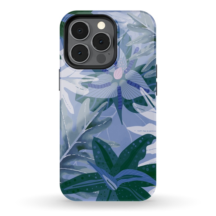 iPhone 13 pro StrongFit Blue Purple Aloha Tropical Jungle  by  Utart