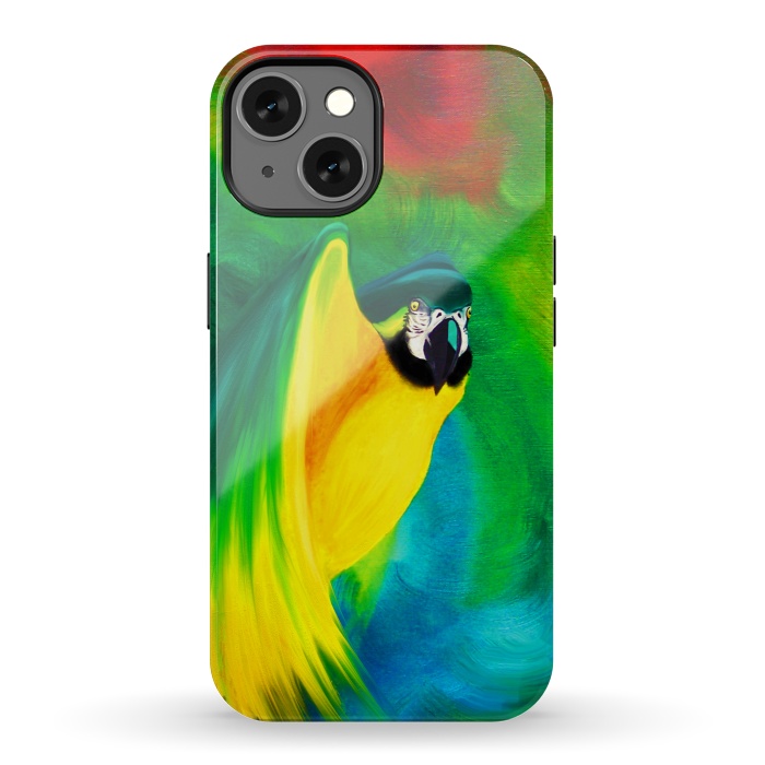 iPhone 13 StrongFit Macaw Parrot Ara Oil on Canvas Painting  by BluedarkArt