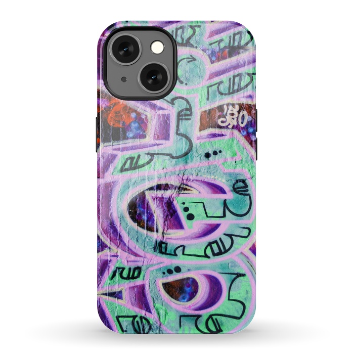 iPhone 13 StrongFit Graffiti Art Pink And Green by Andrea Haase