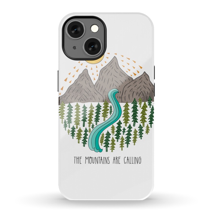iPhone 13 StrongFit Mountains Are Calling by Pom Graphic Design