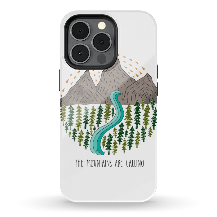 iPhone 13 pro StrongFit Mountains Are Calling by Pom Graphic Design