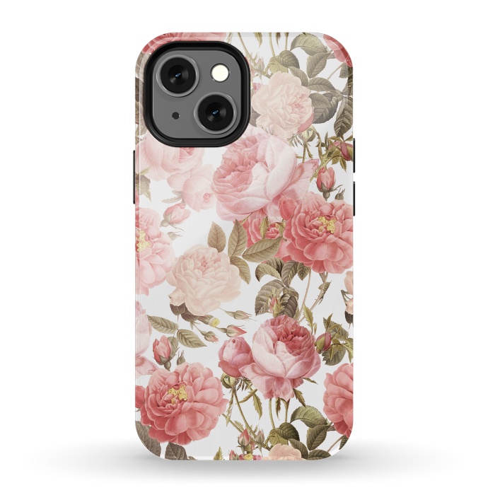 iPhone 13 mini StrongFit Peach Victorian Roses by  Utart