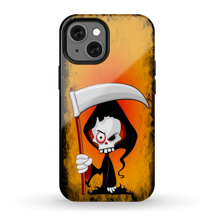 iPhone 13 mini StrongFit Grim Reaper Creepy Cartoon Character  by BluedarkArt