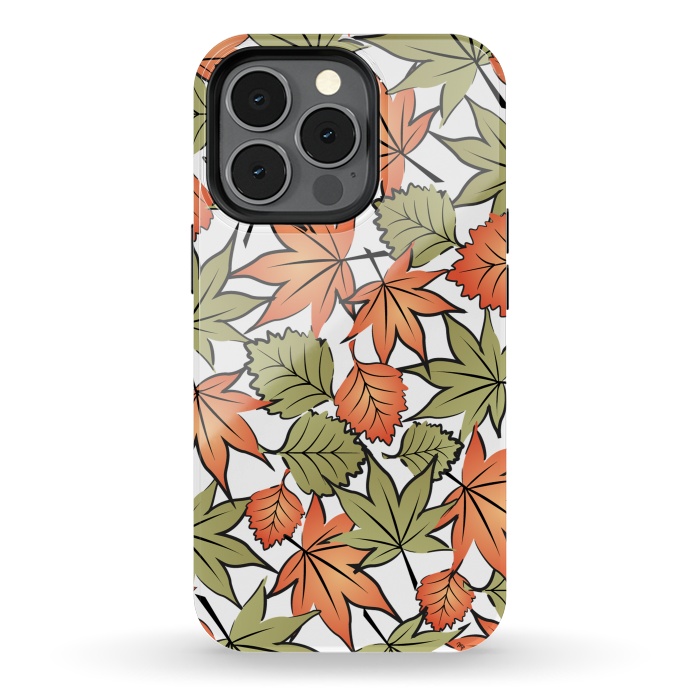 iPhone 13 pro StrongFit Autumne leaves pattern by Martina