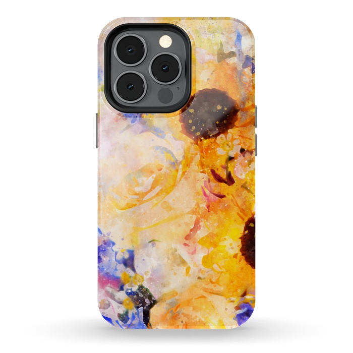 iPhone 13 pro StrongFit Yellow Vintage Rose by Creativeaxle