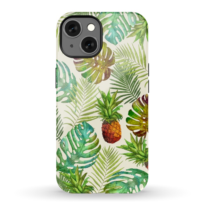 iPhone 13 StrongFit Pineapple and Monstera by Creativeaxle