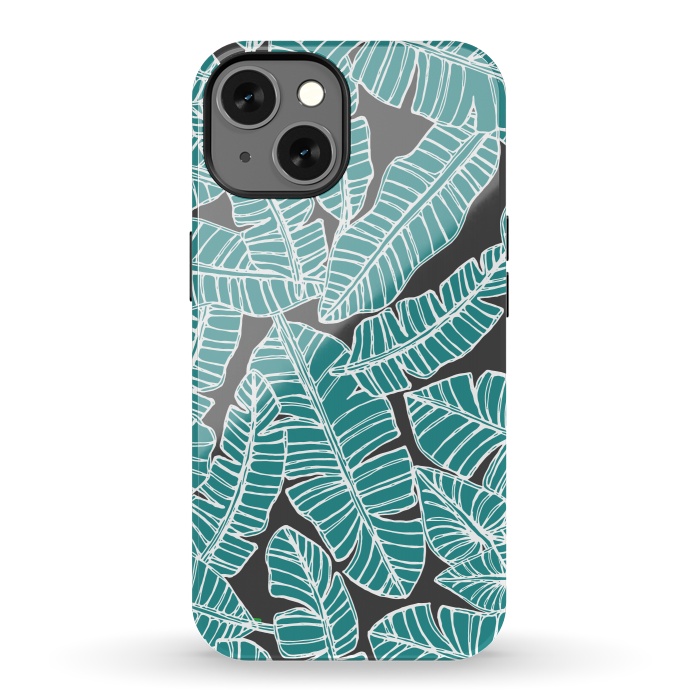 iPhone 13 StrongFit Tropical Fronds by Pom Graphic Design