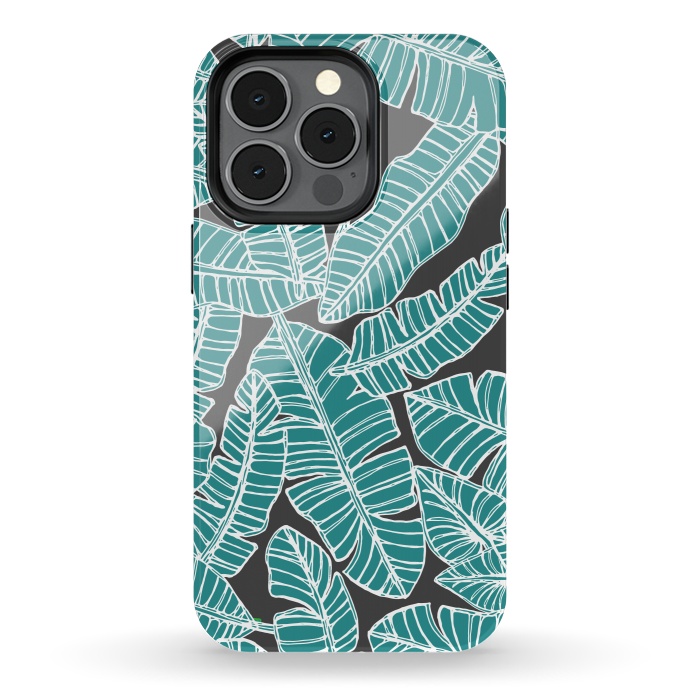 iPhone 13 pro StrongFit Tropical Fronds by Pom Graphic Design
