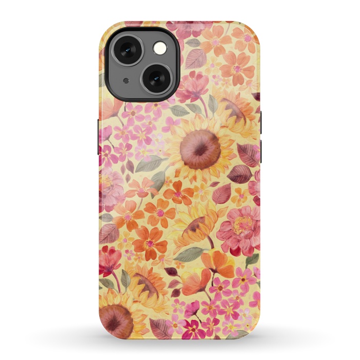 iPhone 13 StrongFit Happy Boho Autumn Floral  by Micklyn Le Feuvre
