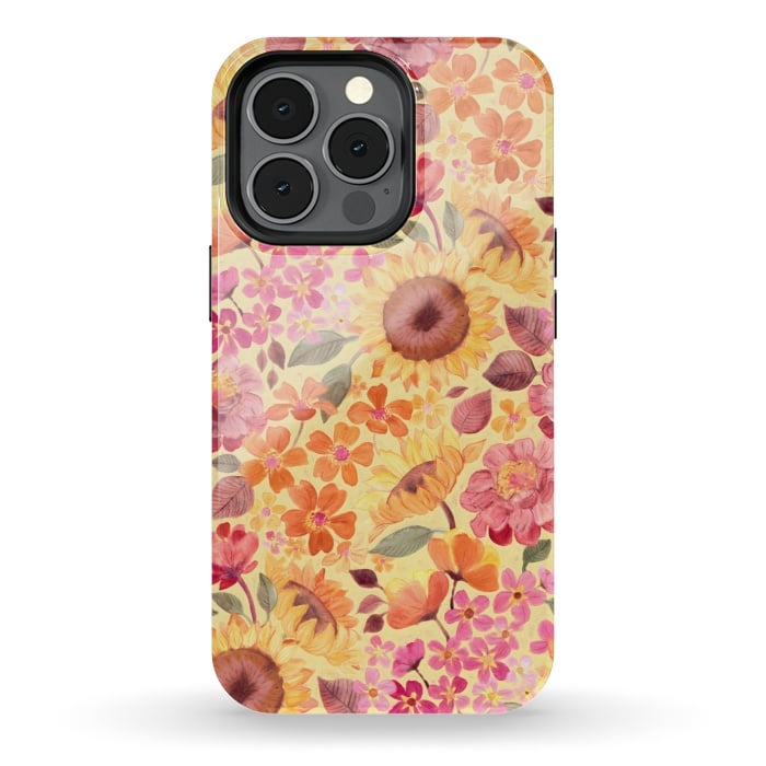 iPhone 13 pro StrongFit Happy Boho Autumn Floral  by Micklyn Le Feuvre