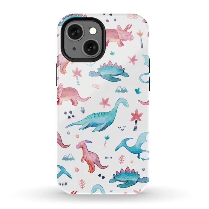 iPhone 13 mini StrongFit Dinosaurs Love by gingerlique