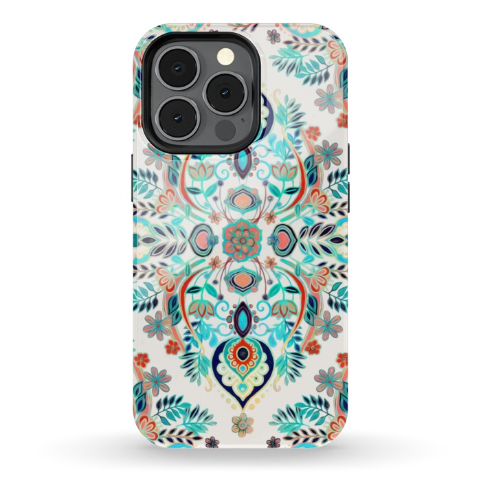 iPhone 13 pro StrongFit Modern Folk in Jewel Colors by Micklyn Le Feuvre