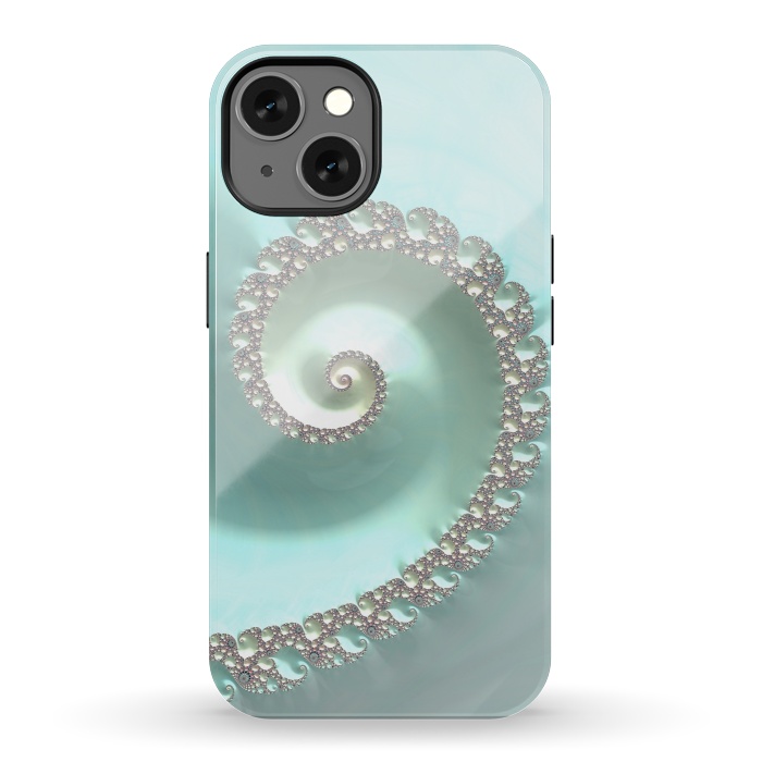 iPhone 13 StrongFit Fantastic Turquoise Fractal by Andrea Haase