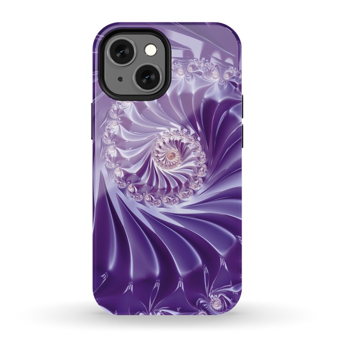 iPhone 13 mini StrongFit Purple Fractal Fantasies by Andrea Haase