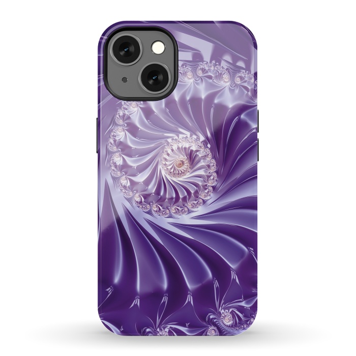 iPhone 13 StrongFit Purple Fractal Fantasies by Andrea Haase